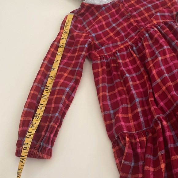 Tucker + Tate Red-Blue-Orange-Gray Long Sleeve Flannel Pullover Dress- Girls 6 - Picture 9 of 10